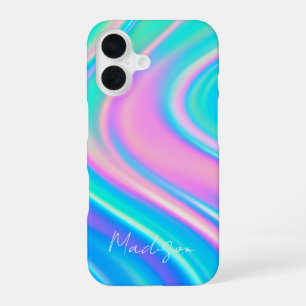 Iridescent Wave Flow iPhone 16 Case