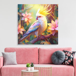 Iridescent Wing Cockatiel Fantasy Bird Canvas Print