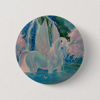 "Iridescent World" Winged Unicorn Badge / Button
