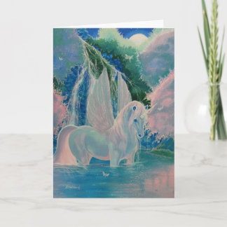 "Iridescent World" Winged Unicorn Greeting Card
