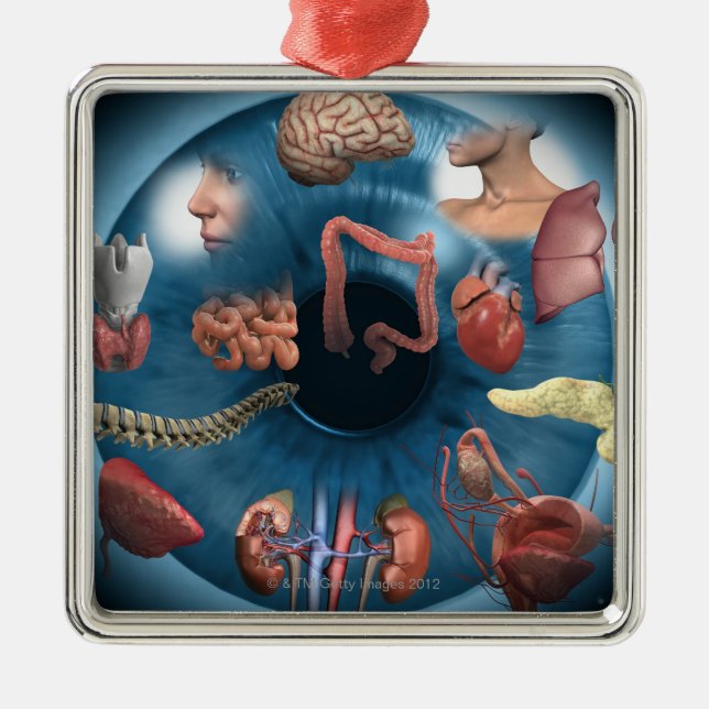 Iridology Metal Ornament (Front)