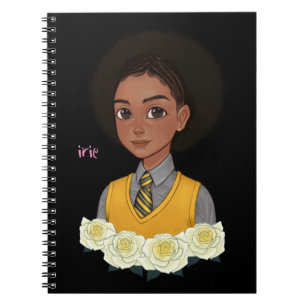 Irie Jamaican black schoolgirl with natural hair Notebook