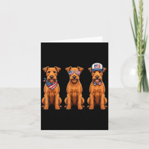 Irierrier 4th Of July Aamerican Flag Dog Patriotic Card