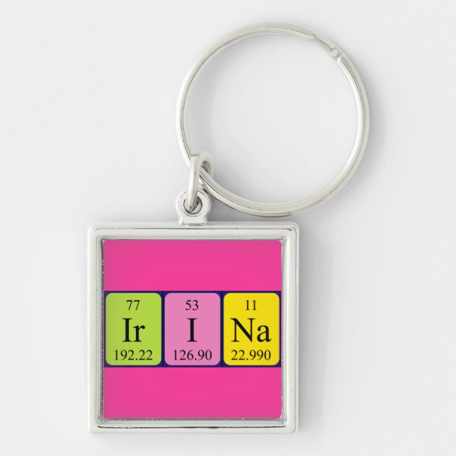 Irina periodic table name keyring (Front)