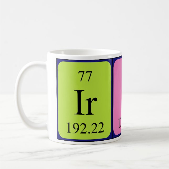 Irina periodic table name mug (Left)