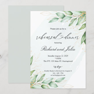 IRINA Rehearsal Dinner Invitation Template, Green