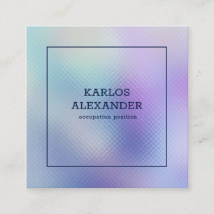 Irindecent shimmering purple and blue background square business card