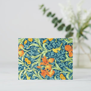Iris, a William Morris pattern, Postcard