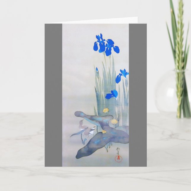 Iris and Bird, Watanabe Seitei Card (Front)