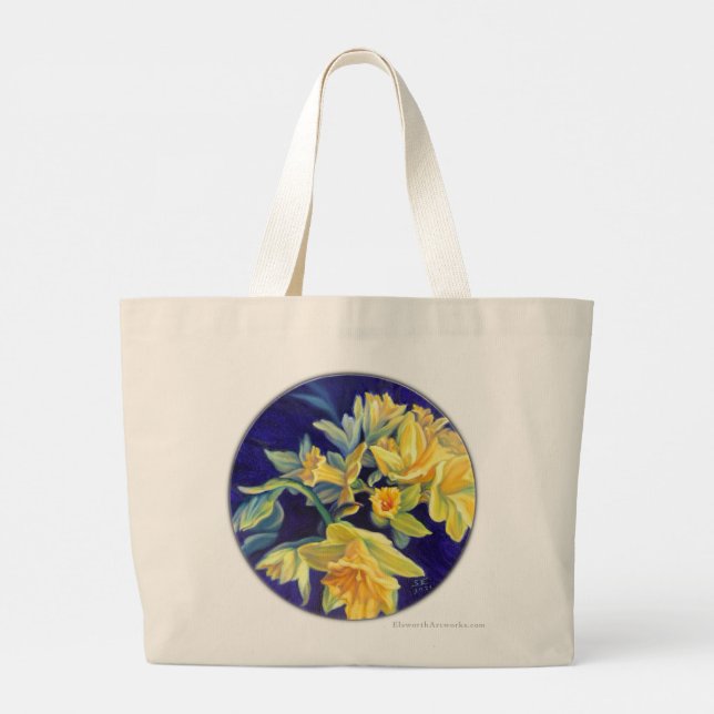 Iris and Daffodils Tote Bag (Back)