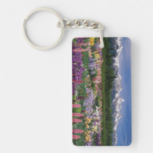 Iris and Lupine garden and Teton Range, Key Ring