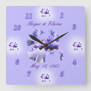 Iris Anniversary Clock- customise & personalise Square Wall Clock