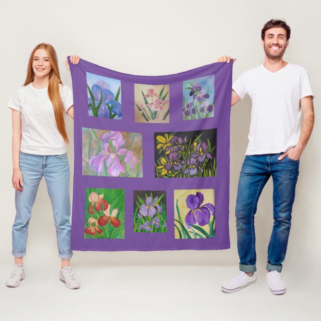 Iris Art Show # 1 Fleece Blanket (In Situ)