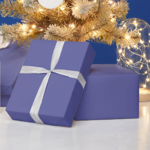 Iris Blue Violet  Elegant Solid Colour Background Wrapping Paper