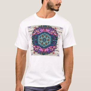 Iris bouquet and bromeliad collage t-shirt