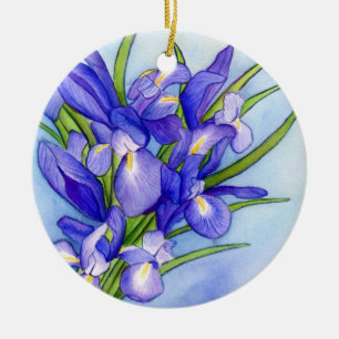 Iris Bouquet Flower Art Painting Ornament Pendant