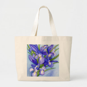 Iris Bouquet Flower Painting Tote Bag