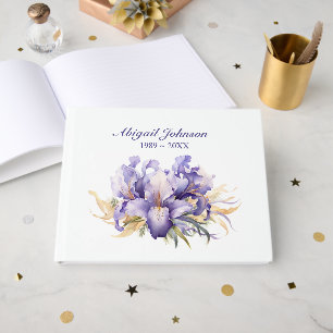 Iris Bouquet for Memorial Service Guest Book