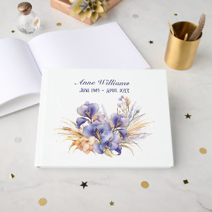 Iris Bouquet Memorial Service Guest Book