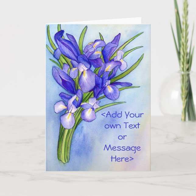"Iris Bouquet" Painting Greeting Card (Front)
