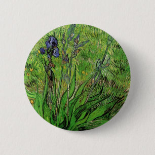 Iris by Vincent van Gogh, Vintage Garden Flowers 6 Cm Round Badge