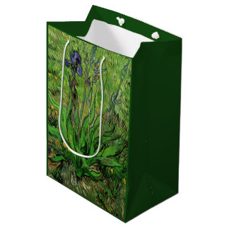 Iris by Vincent van Gogh, Vintage Garden Flowers Medium Gift Bag