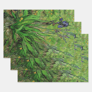 Iris by Vincent van Gogh, Vintage Garden Flowers Wrapping Paper Sheet