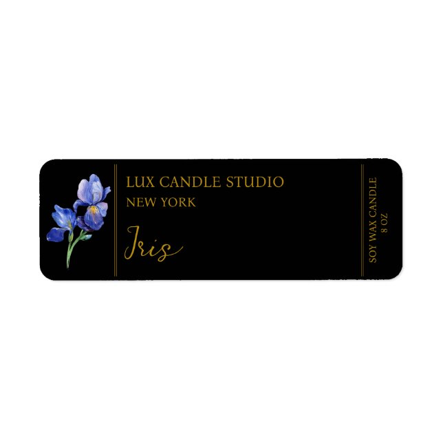 Iris Candle Label Return Address Label (Front)