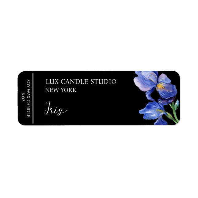 Iris Candle Label Return Address Label (Front)