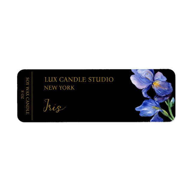 Iris Candle Label Return Address Label (Front)
