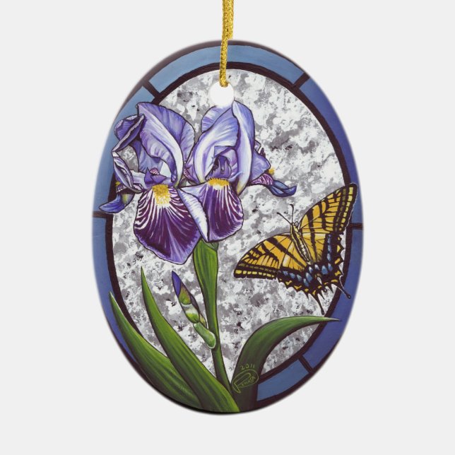 Iris Ceramic Ornament (Front)