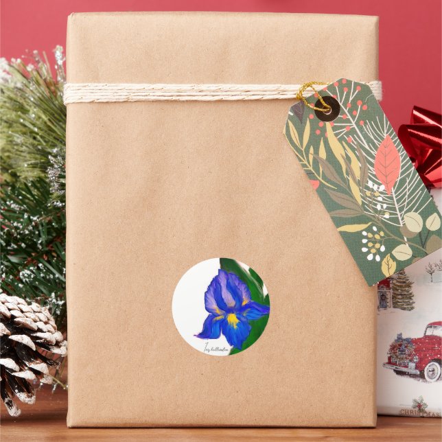 Iris Classic Round Sticker (Holiday)