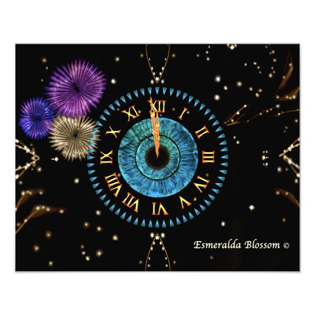 Iris Clock Turquoise Photo Print (Front)