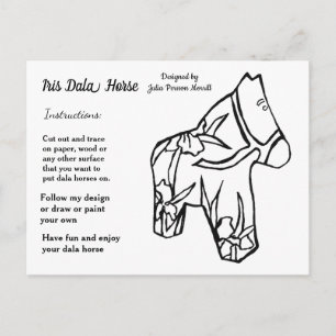 Iris Dala Horse #3 Pattern to Share Holiday Postcard