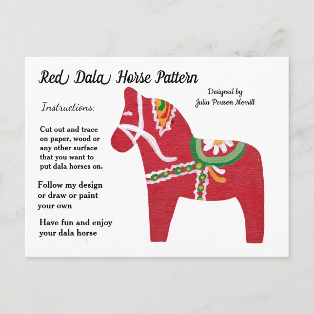 Iris Dala Horse Pattern to Share Holiday Postcard (Front)