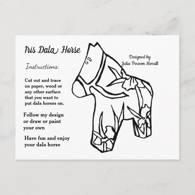 Iris Dala Horse Pattern to Share Holiday Postcard (Front)