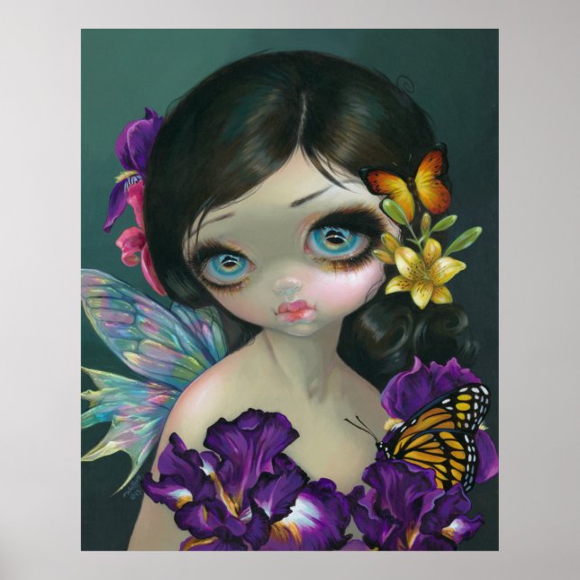 Iris Enchantment ART PRINT flower fairy spring (Front)