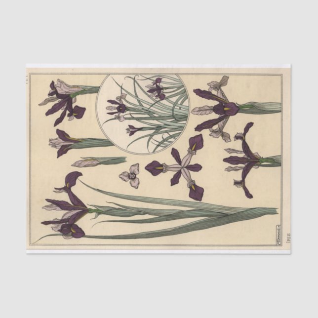 Iris, Eugene Grasset's Botany Series Tissue Paper (Front)