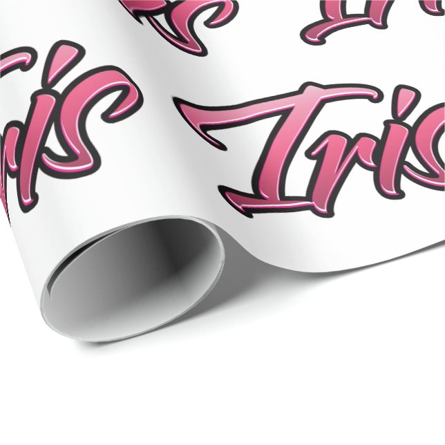 Iris faded pink personalized gift paper (Roll Corner)
