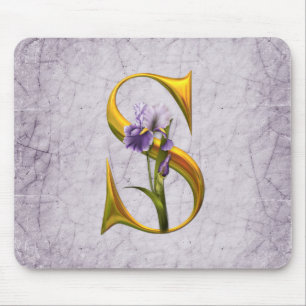 Iris Fantasy Monogrammed Mouse Pad