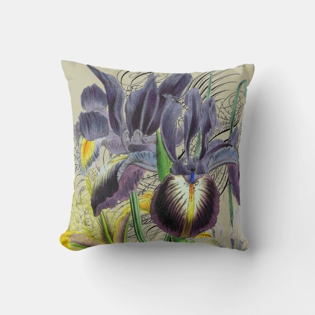 Iris Floral Fantasy 2.0 Neutral Cushion (Front)