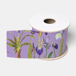 Iris Floral Flowers Garden Grosgrain Ribbon