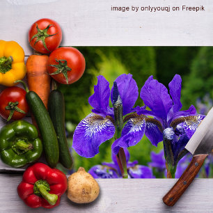Iris floral photography cutting board
