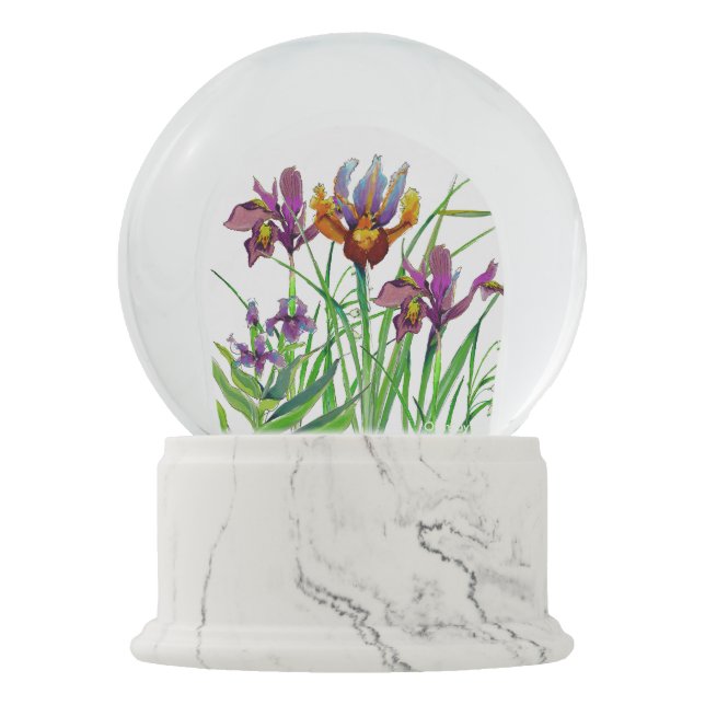 Iris Floral Snow Globe (Front)