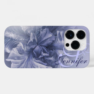 Iris flower close up floral grey blue art  Case-Mate iPhone 14 pro case