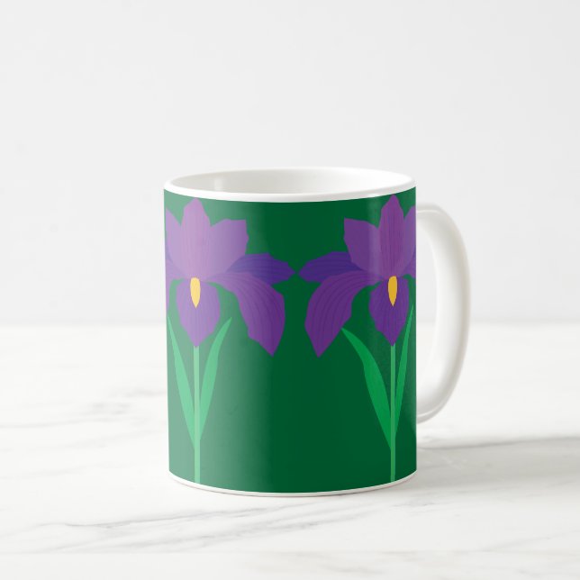 Iris Flower Coffee Mug (Front Right)