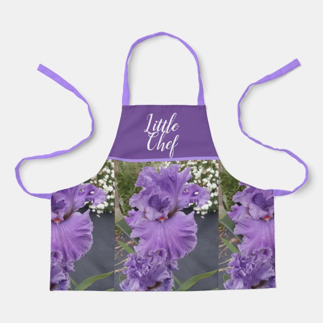 Iris Flower Flowers Purple Lavender Girls Lilac Apron (Front)