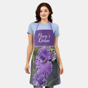 Iris Flower Flowers Purple Lavender Lilac Apron