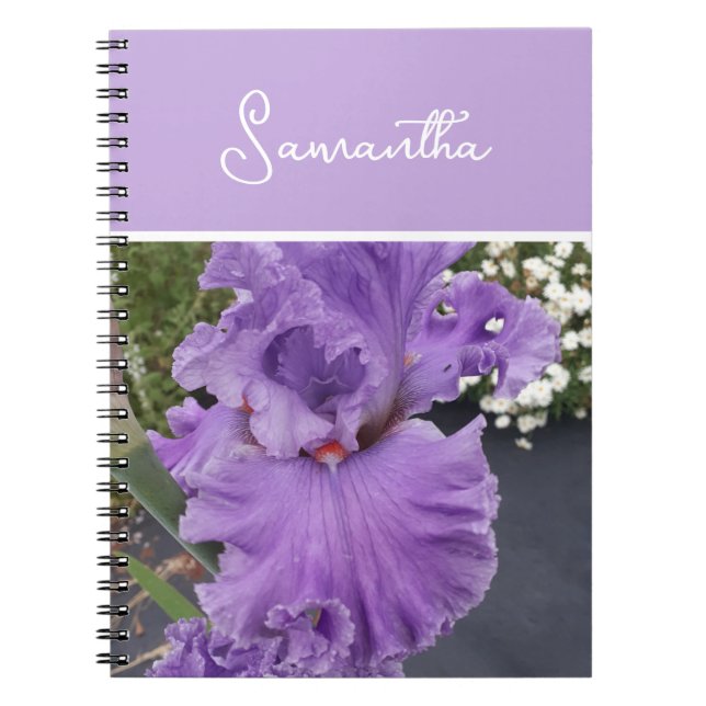 Iris Flower Flowers Purple Lavender Lilac Apron Notebook (Front)