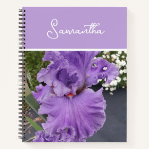 Iris Flower Flowers Purple Lavender Lilac Apron Notebook